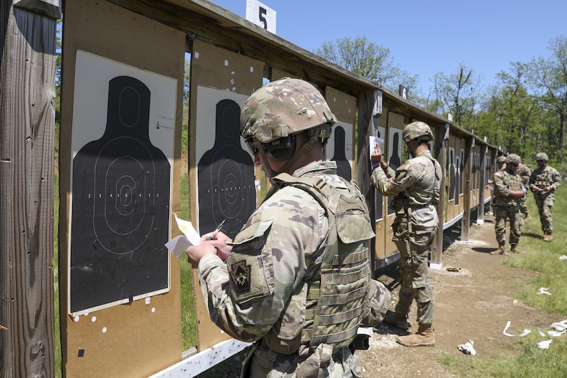 A total of 103 Pennsylvania National Guard Soldiers and Airmen competed in the annual Governor's Twenty marksmanship competition May 9 to 10, 2025 at Fort Indiantown Gap, Pa. They earn the right to wear the coveted Governor’s Twenty tab on the left shoulder of the uniform, is a state-level National Guard award that is presented every year and is reflected on a service members’ official personnel record. It is recognized by both the Army and Air Force. (U.S. Army National Guard photo by Sgt. 1st Class Zane Craig)