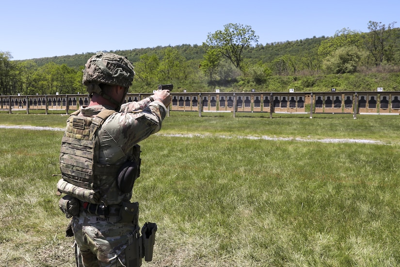A total of 103 Pennsylvania National Guard Soldiers and Airmen competed in the annual Governor's Twenty marksmanship competition May 9 to 10, 2025 at Fort Indiantown Gap, Pa. They earn the right to wear the coveted Governor’s Twenty tab on the left shoulder of the uniform, is a state-level National Guard award that is presented every year and is reflected on a service members’ official personnel record. It is recognized by both the Army and Air Force. (U.S. Army National Guard photo by Sgt. 1st Class Zane Craig)