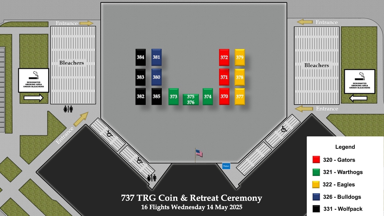Flights 370-385 BMT Coin & Retreat Ceremony Line Up Graphic