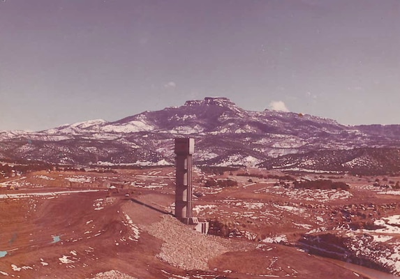 For approximately four years (1968-1972), the Trinidad Control Tower stood alone until negotiations over water rights were resolved and construction could resume on the dam.
