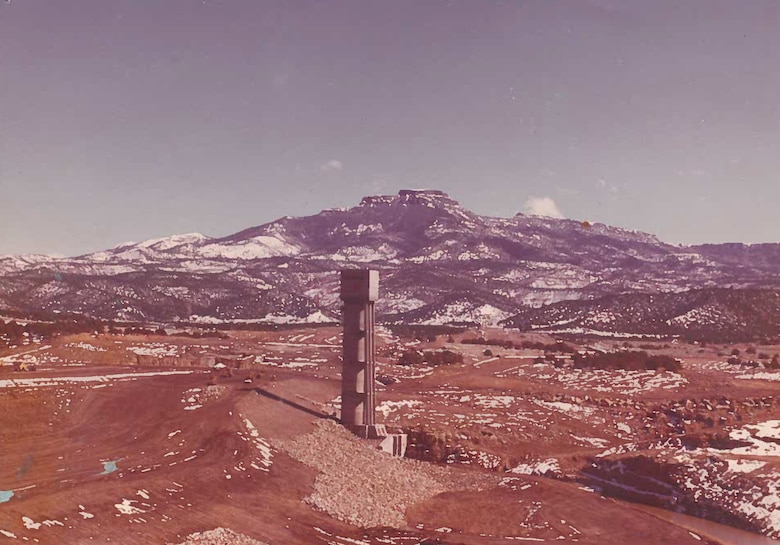 For approximately four years (1968-1972), the Trinidad Control Tower stood alone until negotiations over water rights were resolved and construction could resume on the dam.