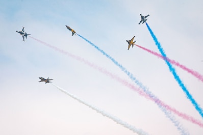 OSAN AIR BASE, GYEONGGIDO [KYONGGI-DO], South Korea (May 11, 2025) — Republic of Korea Air Force Black Eagles perform aerial maneuvers during Osan Air Power Days at Osan Air Base, Republic of Korea, May 11, 2025. Their performance demonstrated...