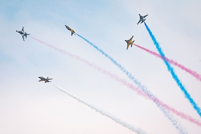 Republic of Korea Air Force Black Eagles perform aerial maneuvers during Osan Air Power Days at Osan Air Base, Republic of Korea, May 11, 2025. Their performance demonstrated expert precision flying and highlighted the strength of the U.S.-ROK partnership as thousands of attendees looked on. (U.S. Air Force photo by Senior Airman Tallon Bratton)