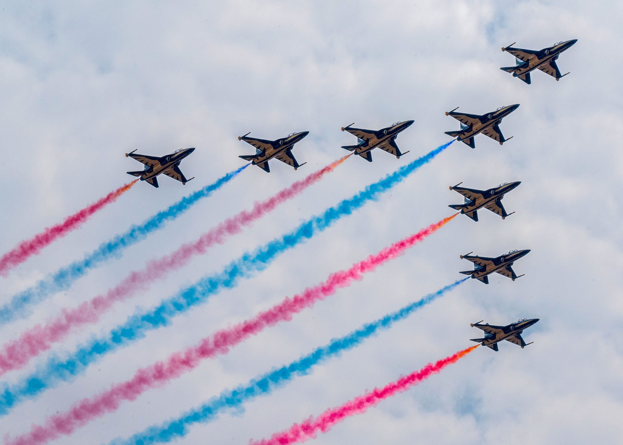 Attendees watch performances during Osan Air Power Days 2025 at Osan Air Base, Republic of Korea, May 10, 2025. The Republic of Korea Air Force and U.S. service members commemorated their long-standing partnership on the Korean Peninsula. (U.S. Air Force photo by Senior Airman Sarah Williams)
