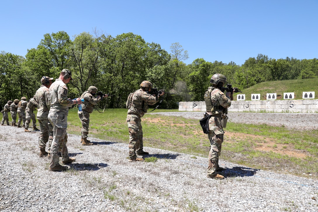A total of 103 Pennsylvania National Guard Soldiers and Airmen competed in the annual Governor's Twenty marksmanship competition May 9 to 10, 2025 at Fort Indiantown Gap, Pa. They earn the right to wear the coveted Governor’s Twenty tab on the left shoulder of the uniform, is a state-level National Guard award that is presented every year and is reflected on a service members’ official personnel record. It is recognized by both the Army and Air Force. (U.S. Army National Guard photo by Sgt. 1st Class Zane Craig)