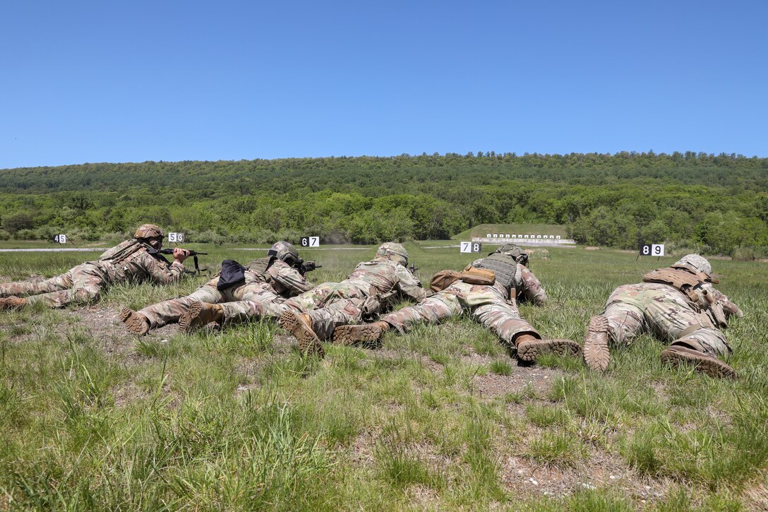 A total of 103 Pennsylvania National Guard Soldiers and Airmen competed in the annual Governor's Twenty marksmanship competition May 9 to 10, 2025 at Fort Indiantown Gap, Pa. They earn the right to wear the coveted Governor’s Twenty tab on the left shoulder of the uniform, is a state-level National Guard award that is presented every year and is reflected on a service members’ official personnel record. It is recognized by both the Army and Air Force. (U.S. Army National Guard photo by Sgt. 1st Class Zane Craig)