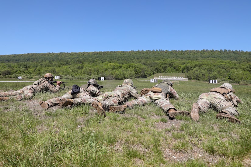 A total of 103 Pennsylvania National Guard Soldiers and Airmen competed in the annual Governor's Twenty marksmanship competition May 9 to 10, 2025 at Fort Indiantown Gap, Pa. They earn the right to wear the coveted Governor’s Twenty tab on the left shoulder of the uniform, is a state-level National Guard award that is presented every year and is reflected on a service members’ official personnel record. It is recognized by both the Army and Air Force. (U.S. Army National Guard photo by Sgt. 1st Class Zane Craig)