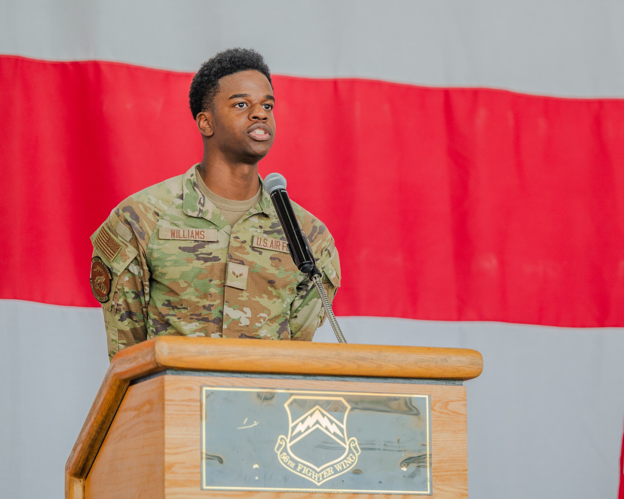 The 56th FW held an opening ceremony to start off their recognition of national police week. The host is referred to as the master of ceremony and is tasked with introducing speakers and guests and ensuring the event runs smoothly.