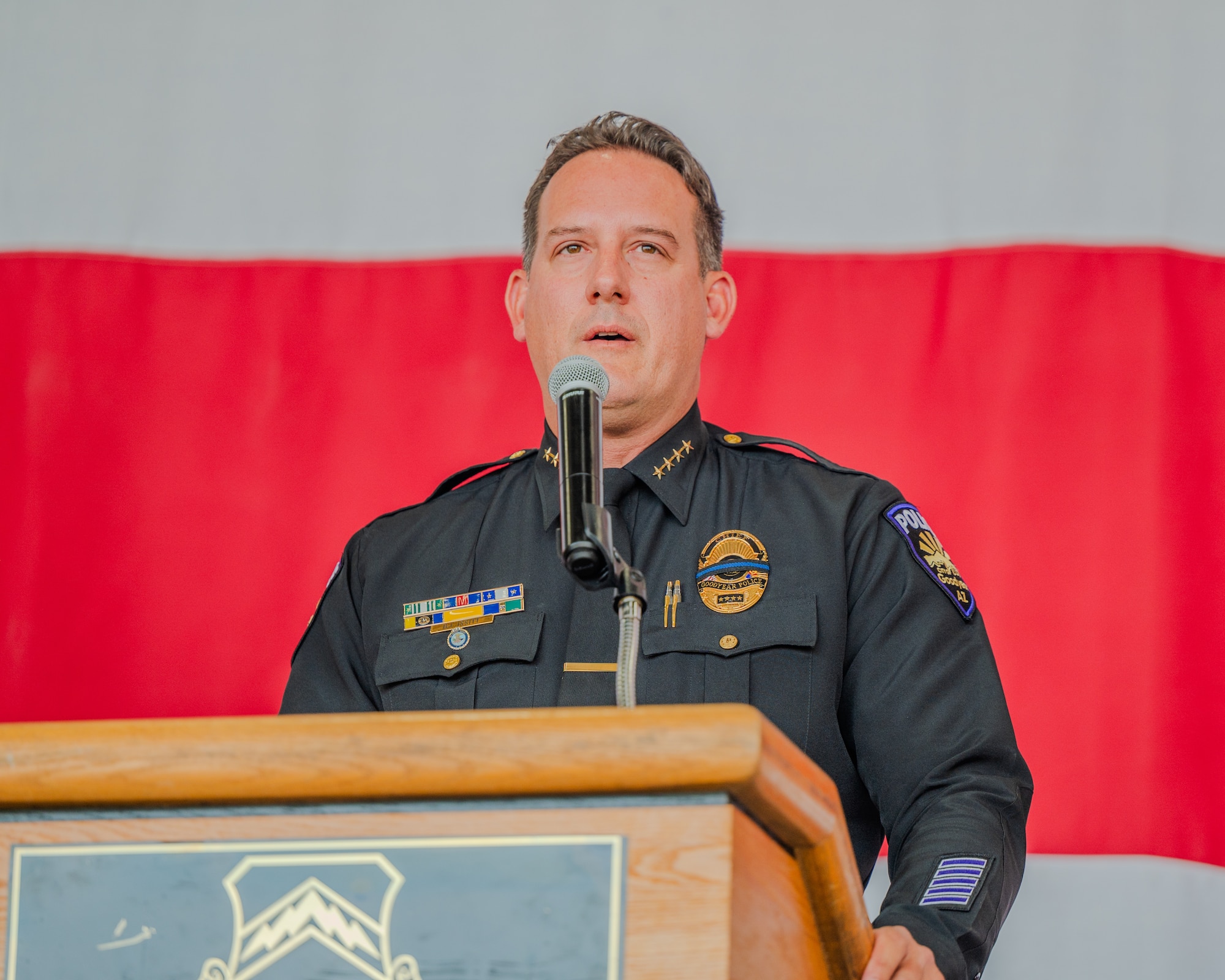 The 56th FW held an opening ceremony to start off their recognition of national police week. National Police Week was initiated by President John F. Kennedy in 1962 and is dedicated to the honor, remembrance, and support of American law enforcement members.