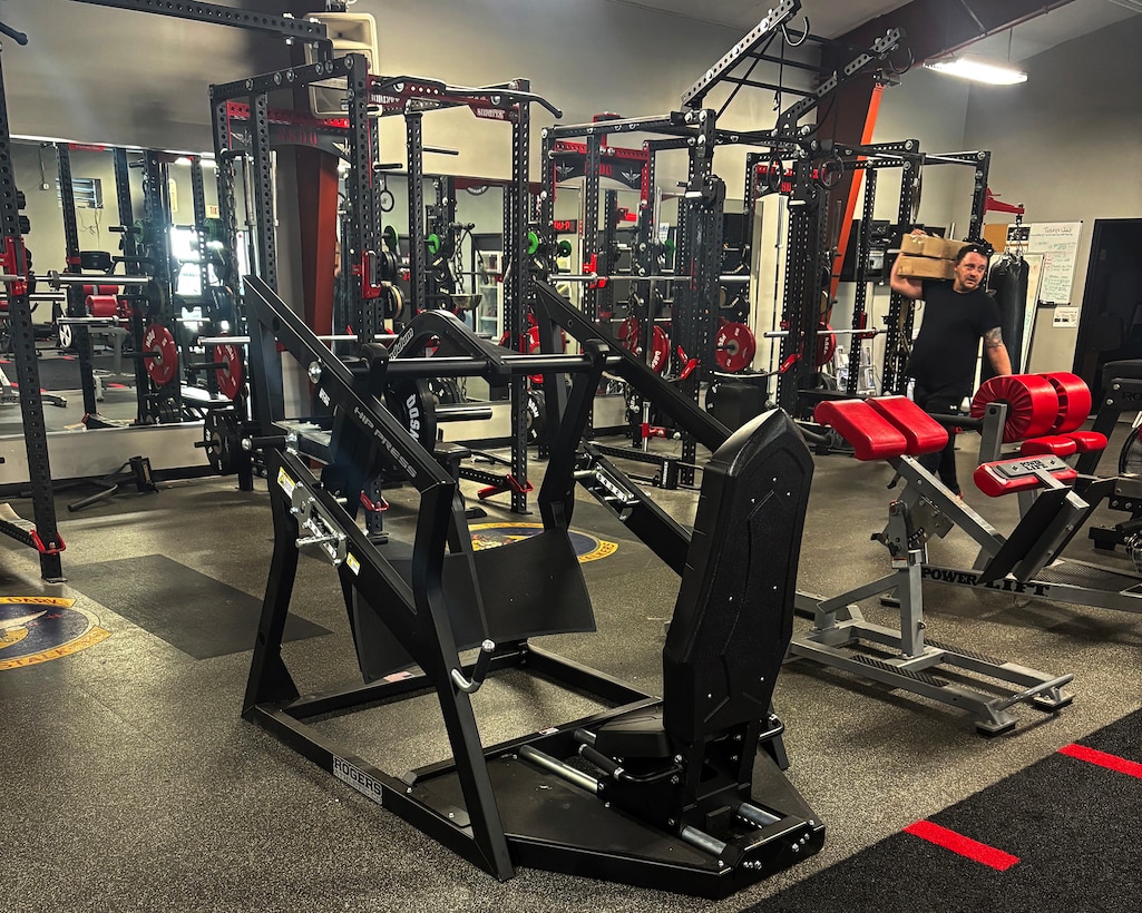 A hip press machine purchased through the Defense Logistics Agency’s Holistic Health Fitness program