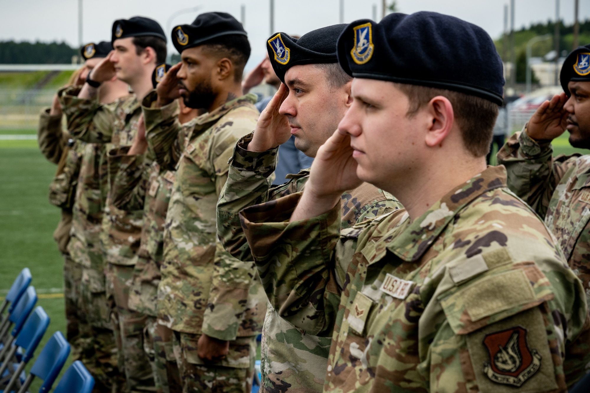 Airmen salute