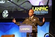 Gen. Ronald P. Clark, commanding general of U.S. Army Pacific, speaks at the Land Forces Pacific (LANPAC) Symposium and Exhibition 2025 in Honolulu, May 13, 2025.