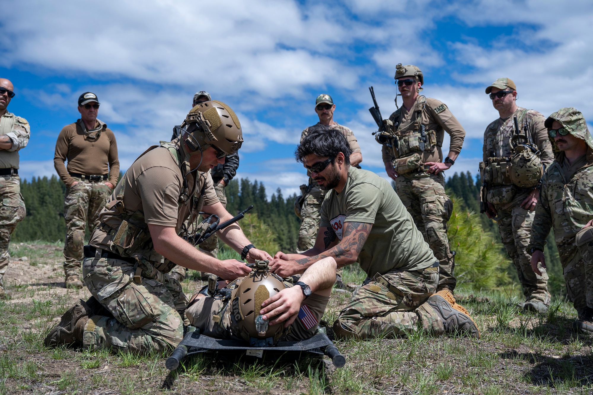 Special Warfare Tactical Air Control Party Airmen assigned to the 124th Air Support Operations Squadron, Idaho Air National Guard, participate in a three-day field training exercise in Idaho City, Idaho, May 5 - 7, 2025.