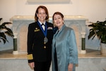 U.S. Navy Capt. Kim P. Shaughnessy-Granger, director of Naval Health Clinic Annapolis and Commanding Officer of Navy Medicine Readiness and Training Command Annapolis stands with Donna S. Havens, PhD, RN, FAAN, Connelly Endowed Dean and Professor, M. Louise Fitzpatrick College of Nursing, Villanova University after receiving the Villanova University M. Louise Fitzpatrick College of Nursing’s Distinguished Leadership in Nursing Practice award. (Photo courtesy of John Welsh, Rare Light Media)