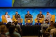 U.S. Army senior leaders from across the Indo Pacific, and Tara Dougherty, chief executive officer of Govini, sit on a panel to discuss the importance of creating and maintaining joint interior lines during the Land Forces Pacific (LANPAC) Symposium and Exhibition, May 13, 2025, in Honolulu, Hawaii. The discussion focused on strengthening the U.S. Army's ability to project power and respond to crises in the vast Indo-Pacific region. (U.S. Army Photo by Spc. Abreanna Goodrich)