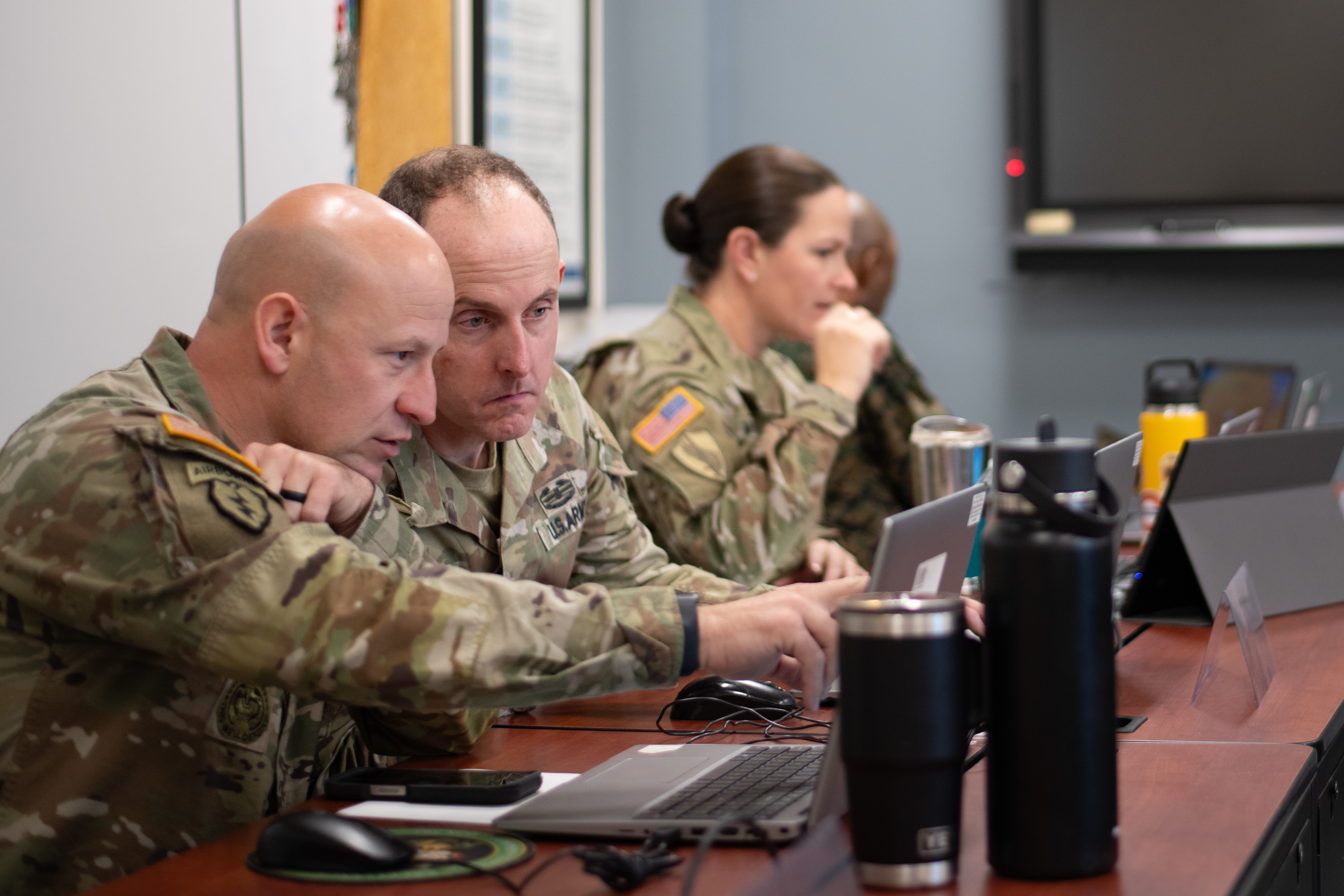 Sergeants Major Course Class 75 students take an assessment at the Sergeants Major Academy on Fort Bliss, Texas Feb. 5, 2025, administered by the Army Assessment Directorate’s Operational Psychology Enterprise. The assessments are tailored to provide the senior NCOs developmental feedback on their strengths and weaknesses. Assessed students are then eligible for executive coaching from the Army Coaching Program.
