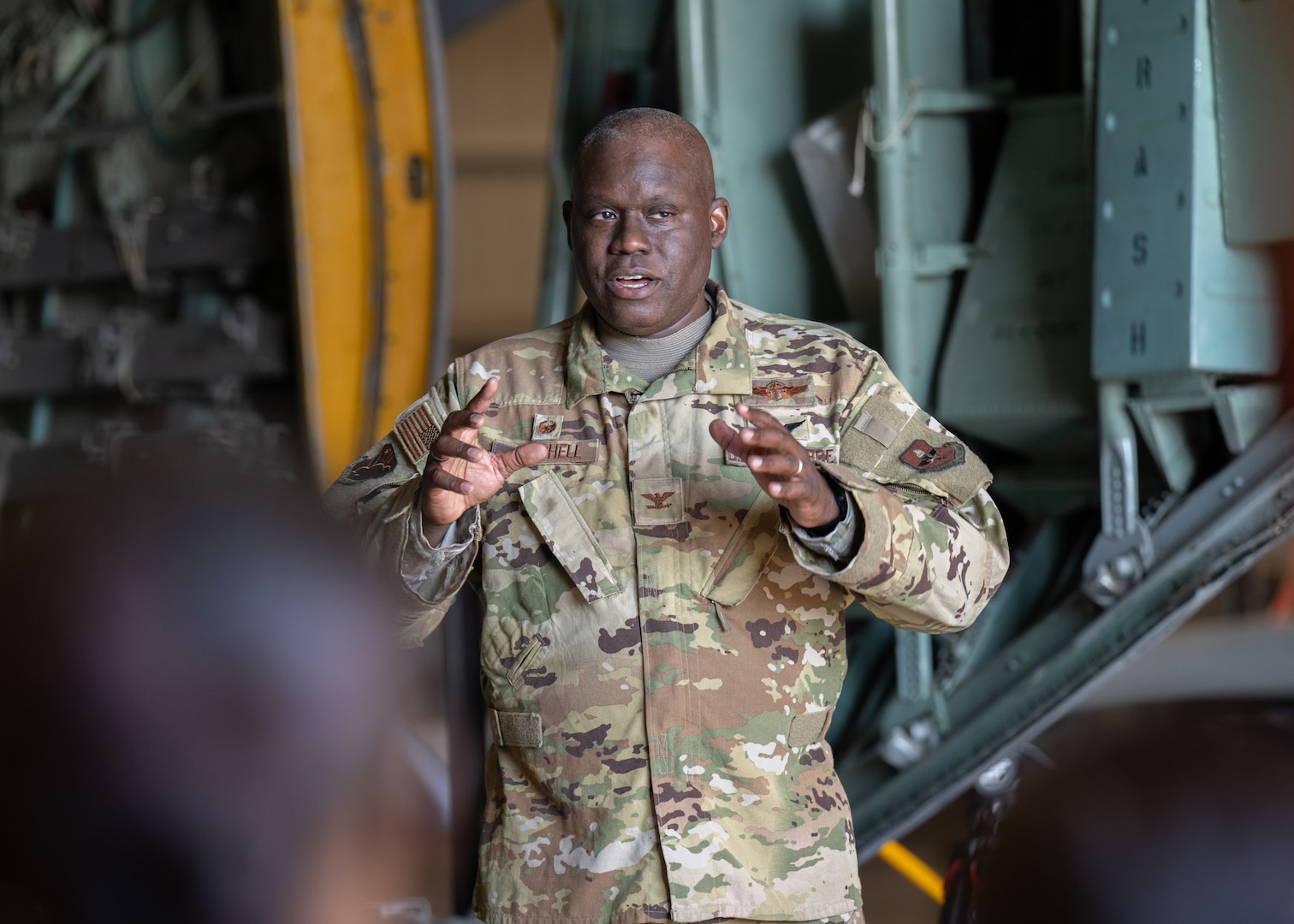 U.S. Air Force Col. Anthony "Magic" Mitchell, 59th Medical Operations Group commander, speaks to the participants of the Tactical Combat Casualty Care skills day event at Joint Base San Antonio-Lackland, Texas, May 9, 2025.