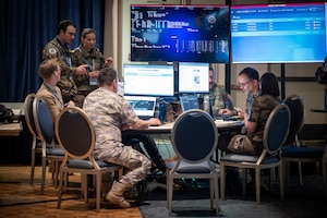 Participants of U.S. Space Command’s Global Sentinel ‘25 Capstone event work together to solve challenging space scenarios at Vandenberg Space Force Base, California, April 28 through May 9, 2025. Global Sentinel is U.S. Space Command's premier security cooperation effort designed to strengthen and grow international partnerships, improve operational collaboration and promote responsible behavior in the space domain. In addition to the United States, nations that participated this year include Australia, Belgium, Brazil, Canada, Columbia, Germany, Spain, Finland, France, United Kingdom, Italy, Israel, Japan, Republic of Korea, Netherlands, Norway, New Zealand, Peru, Poland, Portugal, Romania, Sweden, Thailand and Ukraine.