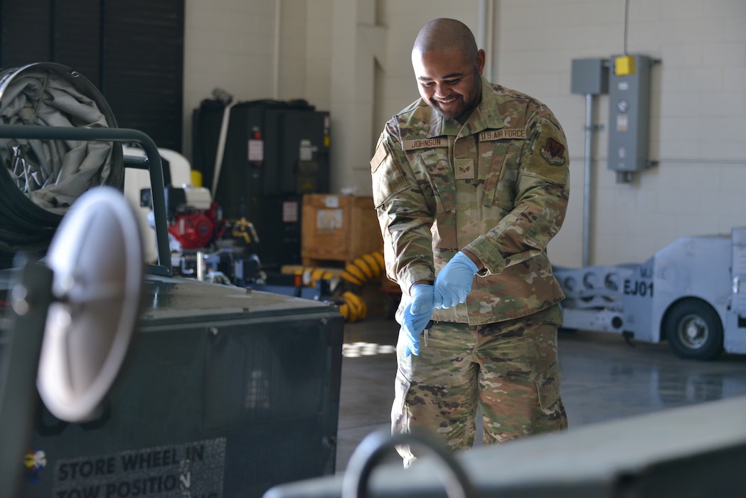 SrA Fred Johnson, an Aerospace Ground Equipment Technician, troubleshoots a fuel leak on a heater that supports F16s.