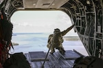 Soldiers with the Pennsylvania National Guard’s 28th Expeditionary Combat Aviation Brigade crewed a CH-47 Chinook helicopter to assist the U.S. Coast Guard by transporting three buoys May 7 in the Chesapeake Bay and Delaware Bay. During the winter, buoys are often displaced and washed up on beaches that are inaccessible to Coast Guard boats.