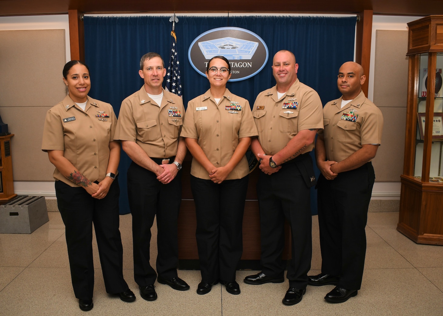 PENTAGON (May 13, 2025) – Finalists for the 2024 Navy Reserve Sailor of the Year (RSOY) are treated to a tour of the Pentagon May 13. The RSOY program recognizes enlisted Sailors who best represent Navy Reserve professionalism and core values. Selection is based on sustained superior performance, community impact, and embodiment of Navy core values. (U.S. Navy photo by MCC Patrick Gordon)