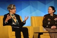 Left to right) U.S. Army Maj. Gen. Suzanne Puanani Vares-Lum (retired), director of the Daniel K. Inouye Asia-Pacific Center for Security Studies, and Maj. Gen. Hope C. Rampy, commanding general of the U.S. Army Human Resources Command, discusses how to generate ready, lethal, and resilient land forces in the Indo-Pacific region during the Land Forces Pacific (LANPAC) Symposium in Honolulu, Hawaii, May 13, 2025.