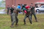 250501-N-PA218-2383 CAMP HUMPHREYS, Republic of Korea (May 1, 2025) — U.S. Navy Cmdr. Zachary Roussel, left, and Yeoman 2nd Class Sergio Montes, both assigned to Commander, U.S. Naval Forces Korea (CNFK), participate in Marine Combat Training during Sailor Week, a weeklong U.S. Army training evolution hosted by the United Nations Command (UNC) Honor Guard and held at Camp Humphreys, Republic of Korea, May 1, 2025. The UNC Honor Guard conducts Sailor Week for U.S. Military personnel to teach a series of tactics and techniques to increase overall lethality and readiness. CNFK is the U.S. Navy’s representative in the Republic of Korea, providing leadership and expertise in naval matters to improve institutional and operational effectiveness between the two navies and to strengthen collective security efforts in Korea and the region. (U.S. Navy photo by Mass Communication Specialist Seaman Robert A. Moses)
