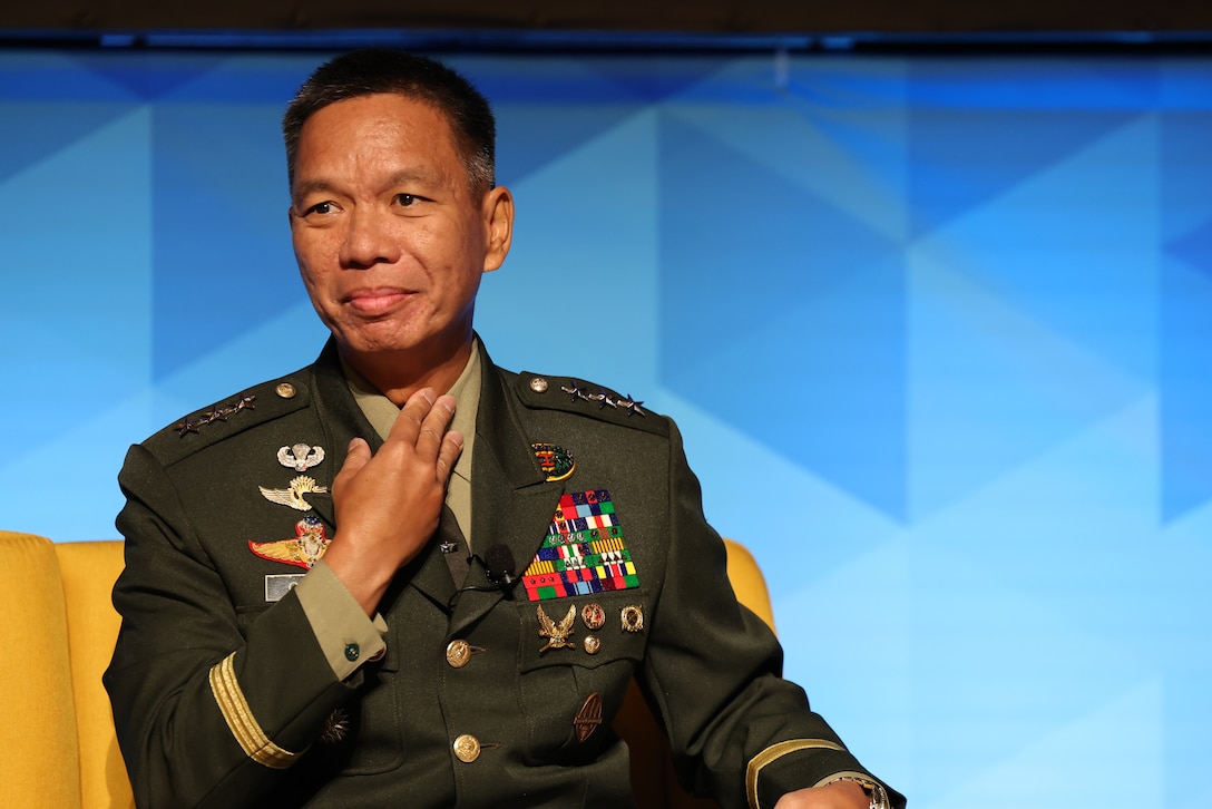 Lt. Gen. Roy Galido, commanding general of the Philippine Army, speaks during a panel discussion on combined and joint campaigning at the Land Forces Pacific (LANPAC) Symposium and Exhibition in Honolulu, Hawaii, May 14, 2025