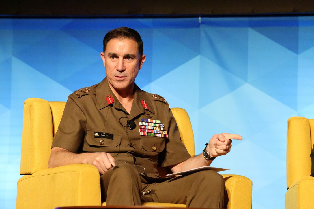 Lt. Gen. Simon Stuart, AO, DSC Chief of Army – Australia, speaks during a panel discussion on combined and joint campaigning at the Land Forces Pacific (LANPAC) Symposium and Exhibition in Honolulu, Hawaii, May 14, 2025.