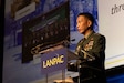 Philippine Army Lt. Gen. Roy M. Galido, commanding general of the Philippine Army, delivers a keynote presentation at the Land Forces Pacific Symposium in Honolulu, Hawaii, on May 14, 2025.