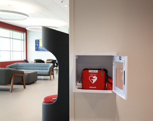 AED pictured in U.S. Army Engineering and Support Center, Huntsville building 300