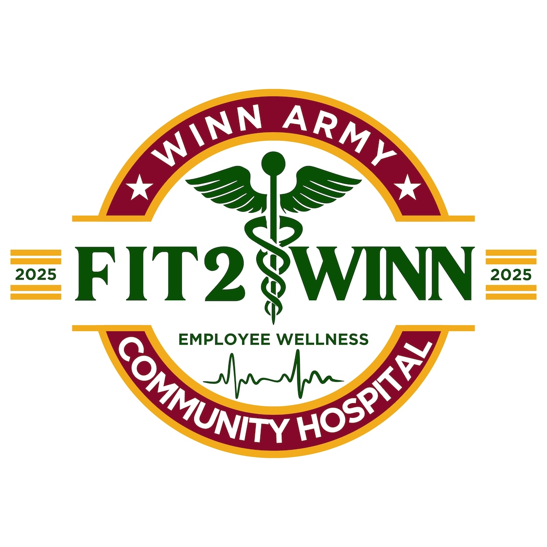 The FIT2WINN logo. The employee wellness program is designed to promote health and well-being in a stress-free, pressure-free environment. Every month features a different wellness theme.