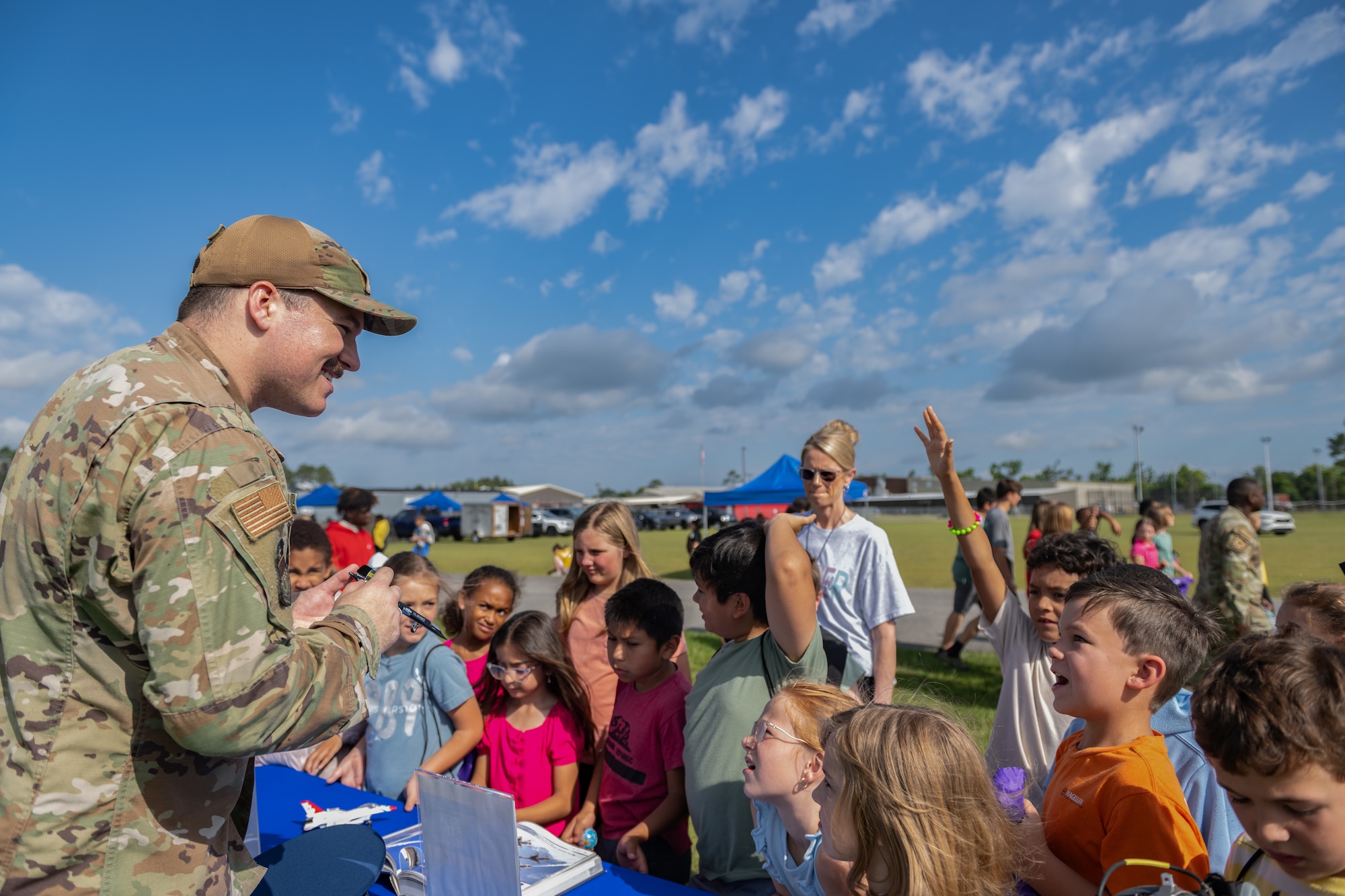 A student views a display.