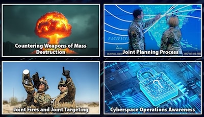 Four image tiles of courses.