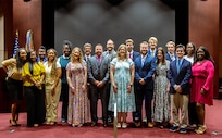 Members of the U.S. Army Aviation and Missile Command Logistics Center Fellowship Class of 2025 gather for a group photo following their graduation ceremony at Redstone Arsenal, Ala., on May 14, 2025. The 10-month program prepares future Army logisticians to support global sustainment operations. Launched in 2016, the program builds a strong talent pipeline by equipping future logisticians with foundational knowledge and hands-on experience in acquisition, sustainment logistics, industrial operations, supply chain management, and resource planning.