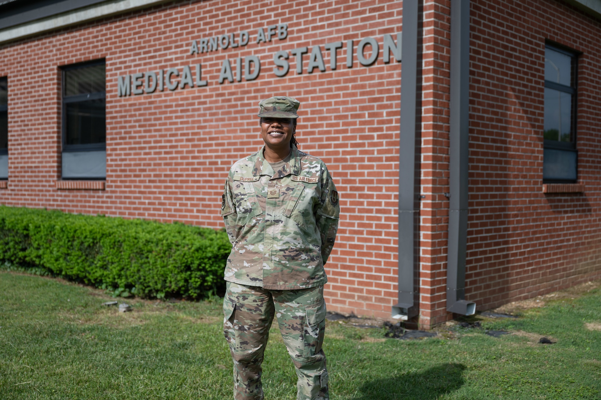 TSgt. Antoinette Dupree has joined the
personnel at Arnold Air Force Base as the base’s Public Health Technician. According to
Dupree, her primary mission is to prevent illness through education and
community outreach. (U.S. Air Force photo by Keith Thornburgh)