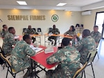 DOMINICAN REPUBLIC (May 1, 2025)  Noncommissioned officers from the United States and the Dominican Republic engage in a guided discussion with enlisted service members from the Dominican Republic during a weeklong subject matter expert exchange at the School of Infantry for the Enlisted Military of the Dominican Republic May 1, 2025. U.S. service members from Southern Command, the Western Hemisphere Institute for Security Cooperation, out of Fort Moore, Georgia, and the U.S. Army’s Noncommissioned Officer Leadership Center of Excellence out of Fort Bliss, Texas, led a course alongside Dominican noncommissioned officers on the professional development of enlisted military members and career progression.