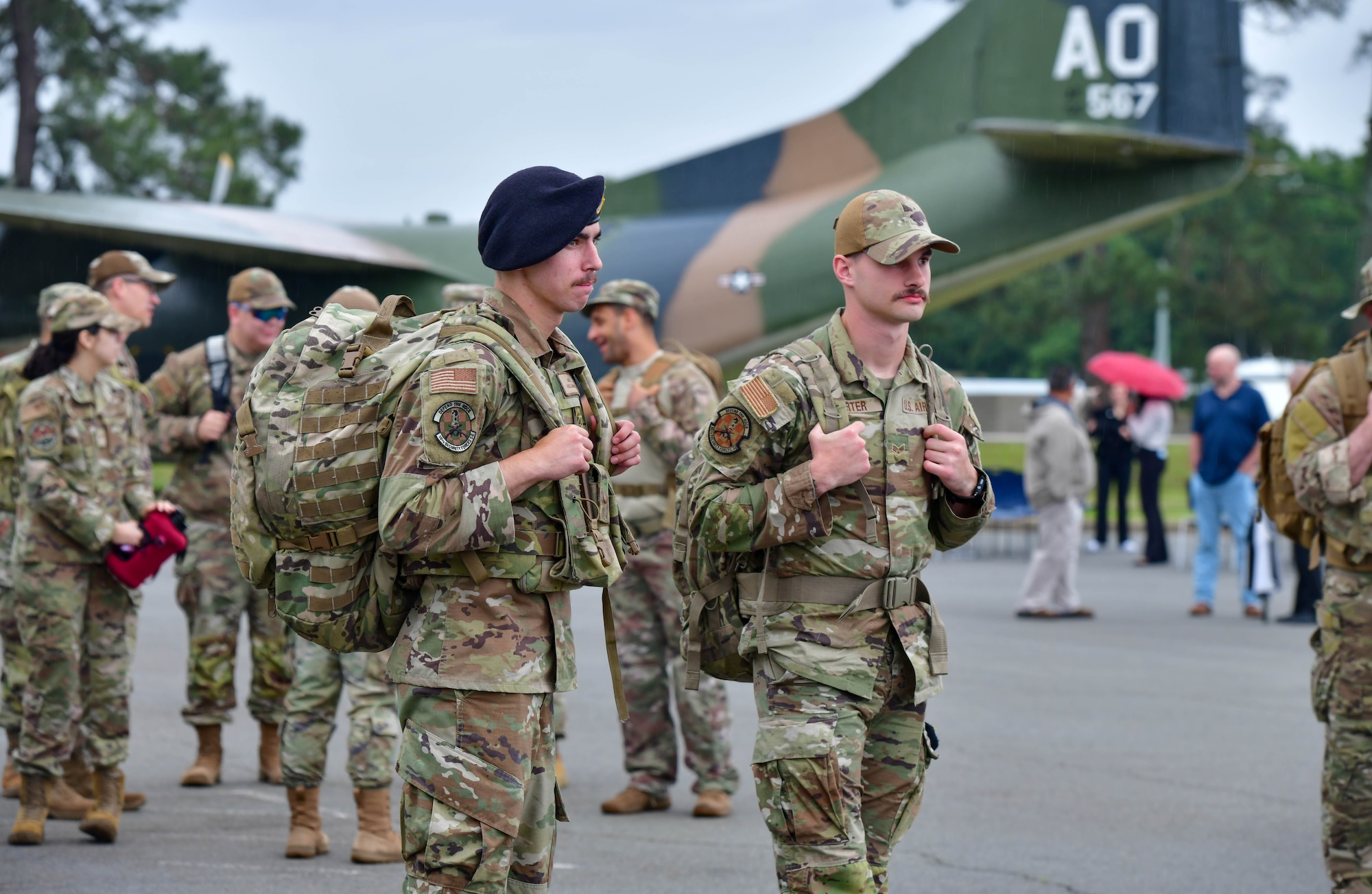 Airman prepare for ruck.