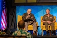 U.S. Army Maj. Gen. Joseph Lestorti, commanding general of the Office of the Chief of Army Reserve (OCAR), sits on a panel to discuss the importance of essential warfighting capabilities for campaigning, crisis, and conflict during the Land Forces Pacific (LANPAC) Symposium and Exhibition, May 15, 2025, in Honolulu, Hawaii. The panel explored how reserve forces enhance power projection and crisis response in the Indo-Pacific through integration, readiness, and strategic positioning. (U.S. Army Photo by Spc. Abreanna Goodrich)