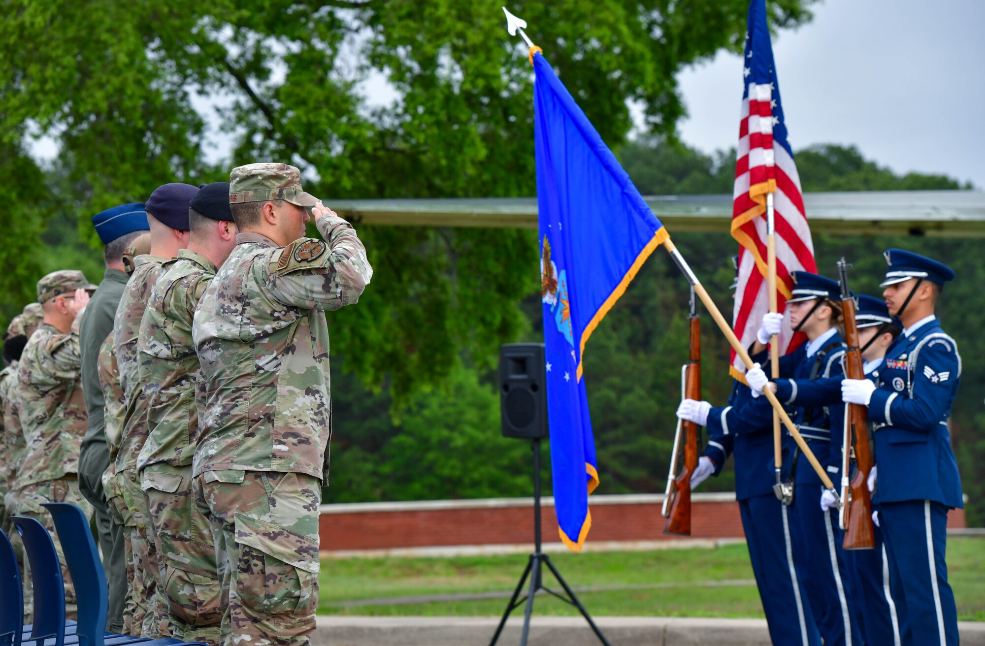 Airman salute flag.