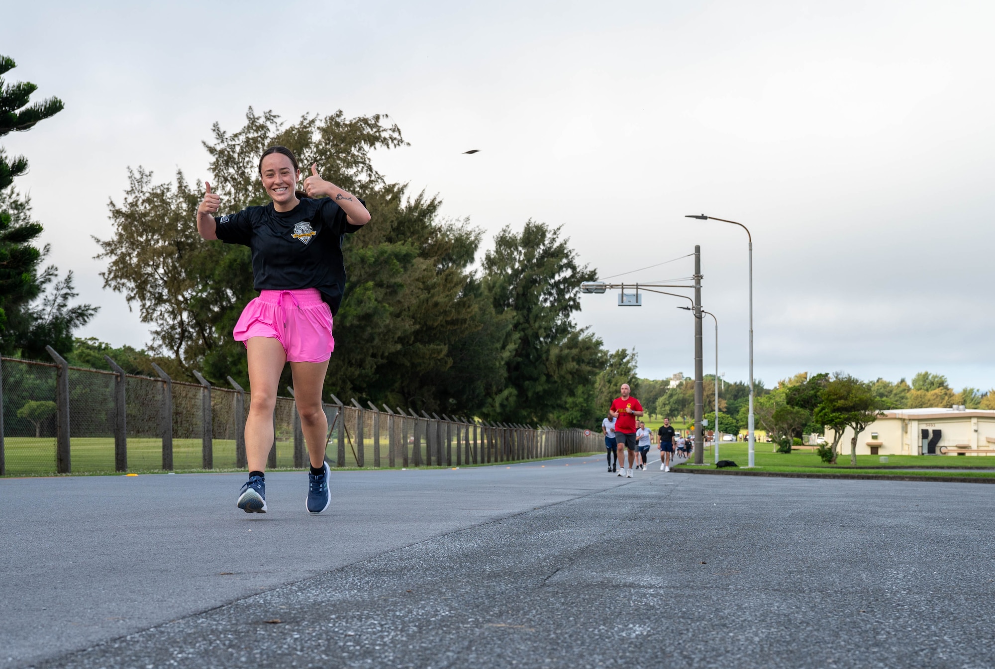 Service members run.