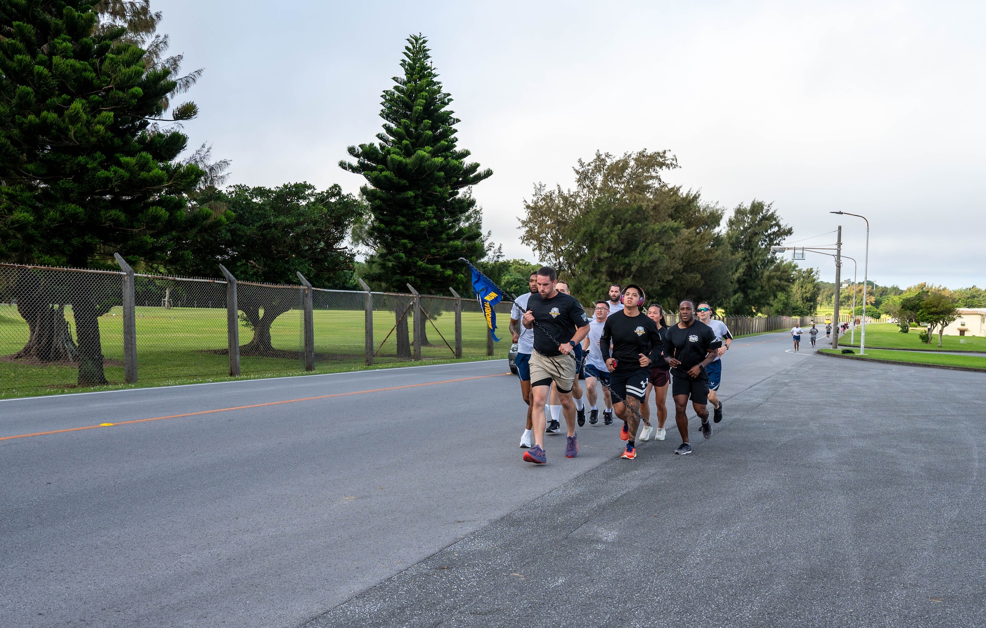 Service members run.
