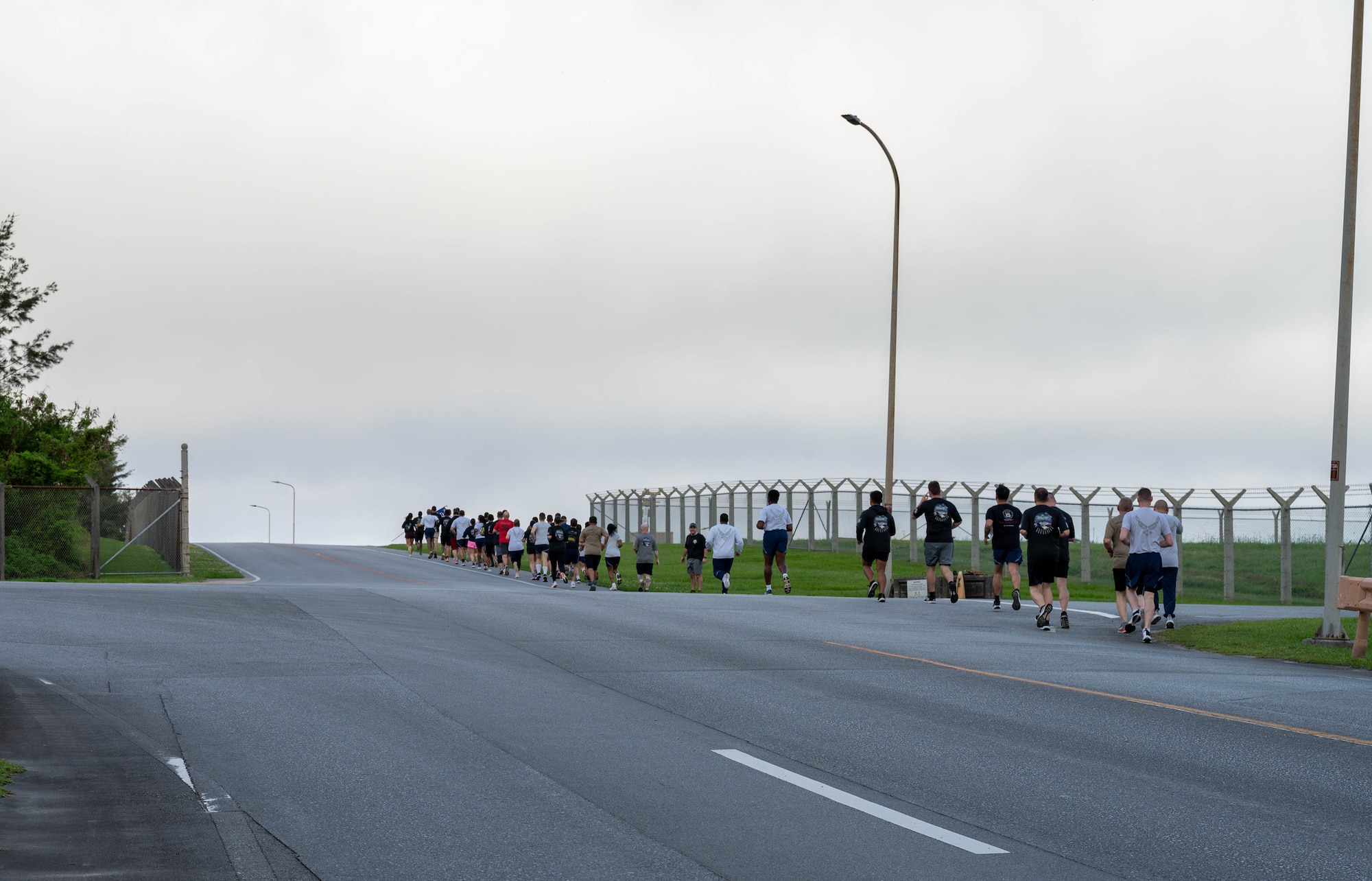 Service members run.