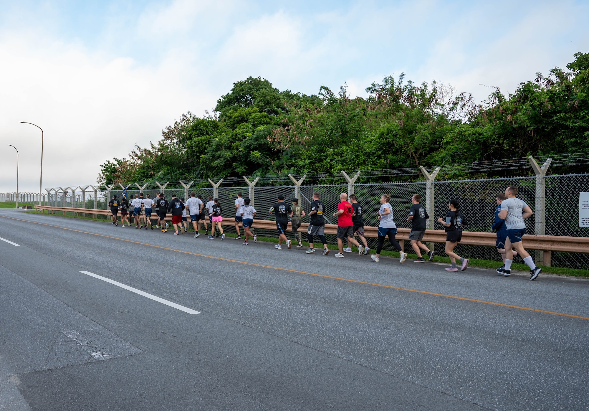 Service members run.