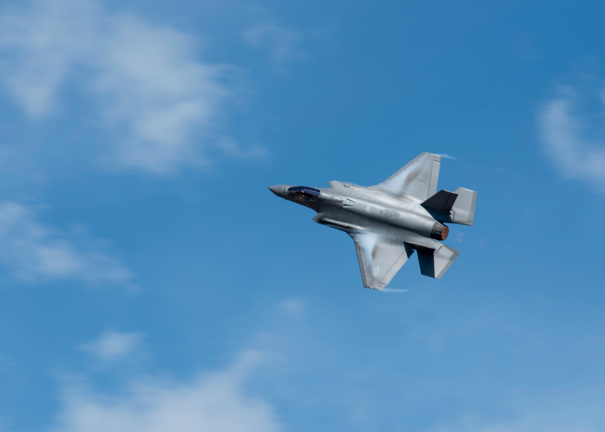 U.S. Air Force F-35A Lightning II, assigned to the 419th Fighter Wing, Hill Air Force Base, Utah, prepares to exhibit a show of force flyby during Exercise Hydra,  May 8, 2025 at the Utah Test and Training Range, Utah. Exercise Hydra prepares our Total Force to respond decisively to the most complex threats of our time. From air superiority to SOF insertion, this exercise reinforces combat readiness across all domains. (U.S. Air National Guard photo by Master Sgt. Danny Whitlock)