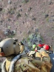 The Idaho Army National Guard’s State Aviation Group, working with the Boise Fire Department, assisted in the rescue of two rafters on the Owyhee River in Malheur County, Oregon, May 15.