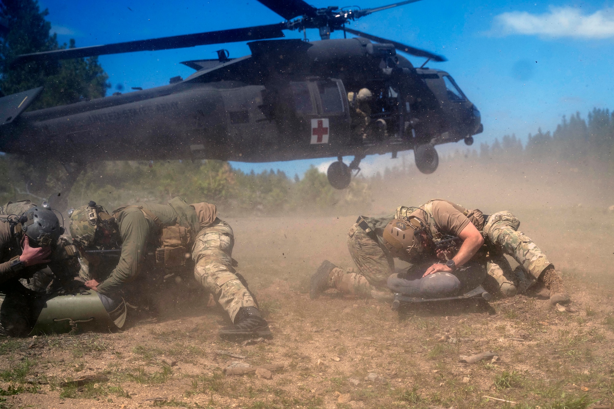 Airmen in a MEDEVAC