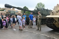 More than 200 kids of Pennsylvania Department of Military and Veterans Affairs and Pennsylvania National Guard employees toured Fort Indiantown Gap May 15, 2025, for Take Your Child to Work Day. (Pennsylvania National Guard photo by Brad Rhen)