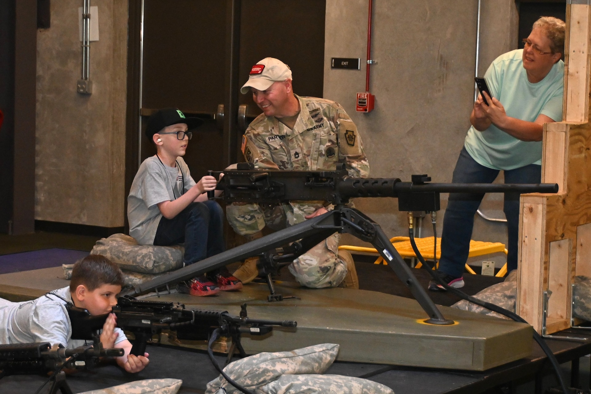 More than 200 kids of Pennsylvania Department of Military and Veterans Affairs and Pennsylvania National Guard employees toured Fort Indiantown Gap May 15, 2025, for Take Your Child to Work Day. (Pennsylvania National Guard photo by Brad Rhen)
