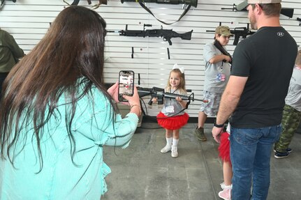 More than 200 kids of Pennsylvania Department of Military and Veterans Affairs and Pennsylvania National Guard employees toured Fort Indiantown Gap May 15, 2025, for Take Your Child to Work Day. (Pennsylvania National Guard photo by Brad Rhen)